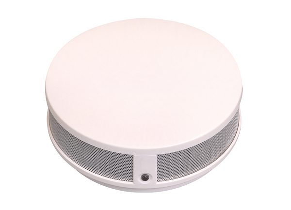 Round white monitored smoke detector